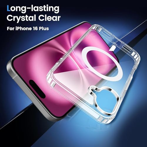 Image of Back Case Cover for Apple iPhone 16 Plus | Mag-Safe Compatible | Transparent Mobile Phone Case Cover for Apple i Phone 16 Plus | i Phone 16Plus TPU Transparent Back Cover Case