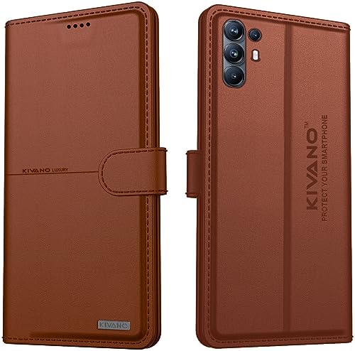 Image of KIVANO Compatible with Oppo F19 Pro Plus 5G Flip Cover | Leather Finish | Inside Pockets & Inbuilt Stand | Shockproof Wallet Style Magnetic Closure Back Cover Case