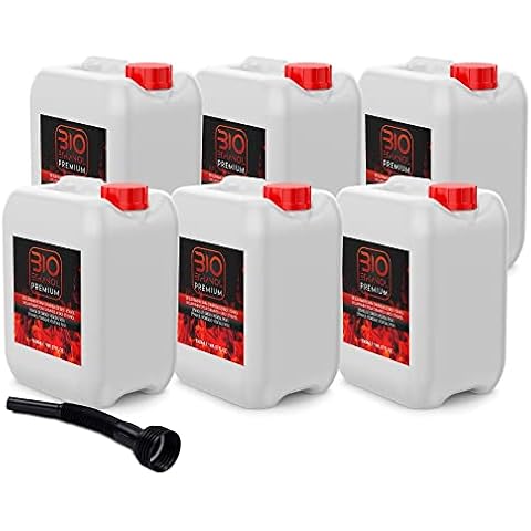 6 x 5 litros Bioetanol Premium con Embudo Cover