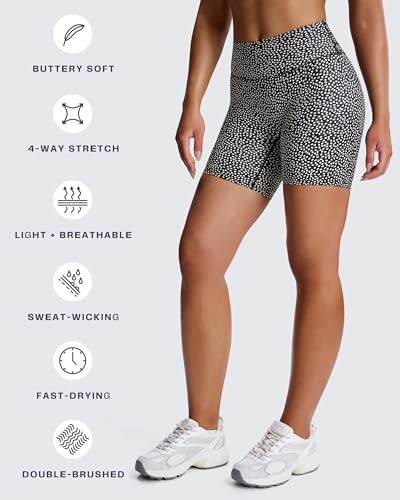 Image of Aoxjox Trinity Workout Biker Shorts for Women Tummy Control High Waisted Exercise Athletic Gym Running Yoga Shorts 6 inch