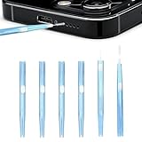 Kit de nettoyage de port de charge 6 pièces, brosse double embout, kit de nettoyage pour chargeur de téléphone, nettoyeur de port pour téléphones mobiles, chargeurs, pommeaux de douche (Bleu)