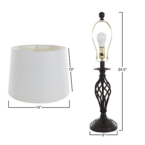 Table Lamps Set Of 2, Spiral Cage Design (2 Led Bulbs Included) By Lavish Home #TOP1