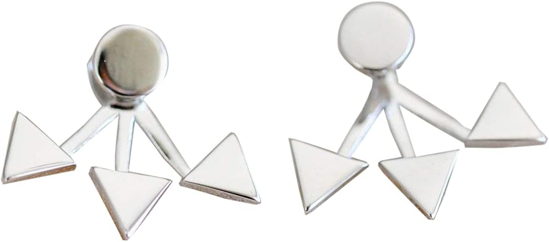 Edgy Triangle Ear Jackets Sterling Silver - Jamber Jewels