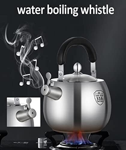 Stainless Steel Stovetop Whistling Tea Kettle 316 - 4L Fast Water Boiler, Whistles When Water Boils