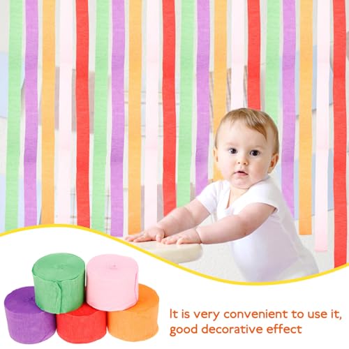 HOLIDYOYO 10 Rolos De Serpentinas De Papel Crepom Borlas Coloridas Serpentinas De Papel Para Decoraç