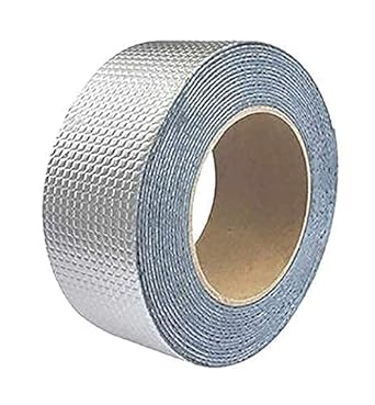 WROPZO Strong Adhesive Permanent Waterproof Repair Aluminum Butyl Tape Rubber Foil Suitable for Roof Leak, Surface Crack, Window Sill Gap, Pipe Rupture, Boat Sealing,Home Renovation (5 METER)