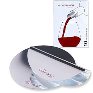 DROPSAVER “Stop The Drop I Praktische schenkhulp voor schoon en elegant schenken I Herbruikbare druppelvrije wijnschenkplaten geschikt voor de gastronomie in een voordeelverpakking (10 st.)