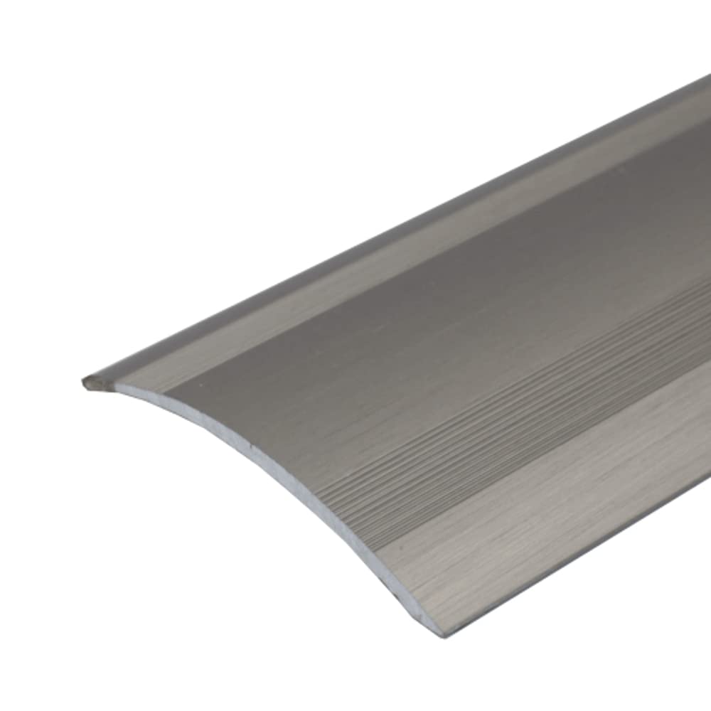 A49 61mm Anodised Aluminium Self Adhesive Door Threshold Ramp Profile - INOX, 1.0m