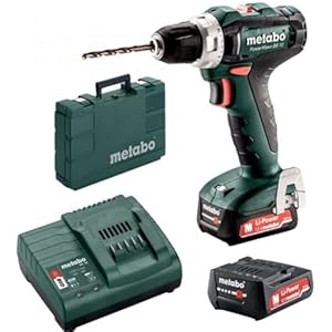 METABO 601036500 – Taladro atornillador a bateria 12V / 2x 2,0 Ah Li-Ion PowerMaxx BS 12 con maletín
