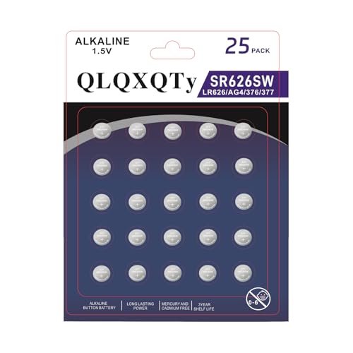 Paquete 25 pilas 377 SR626SW batería para reloj 1.55V miniatura 1