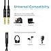 KINGTOP 2 Pack Headset Splitter Cable 3.5mm Female to 2 Male for PC Computer and Old Version Laptop