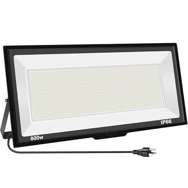 800W LED Flood Light Outdoor, 6000K 80000LM Daylight White Security Lights Outside Lamp, IP66 Waterproof Exterior Floodlights Lighting for Garden Yard Stadium Arena
