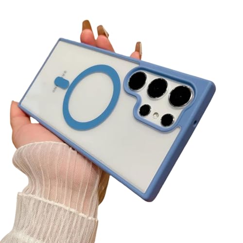 FTTFFLL Magsafe ���C�����P�[�X Samsung Galaxy S25 S24 S23 S22 Ultra Plus�p�P�[�X �\�t�g�J�o�[ �d�b�A�N�Z�T���[ (S23 FE/���C�g�u���[)