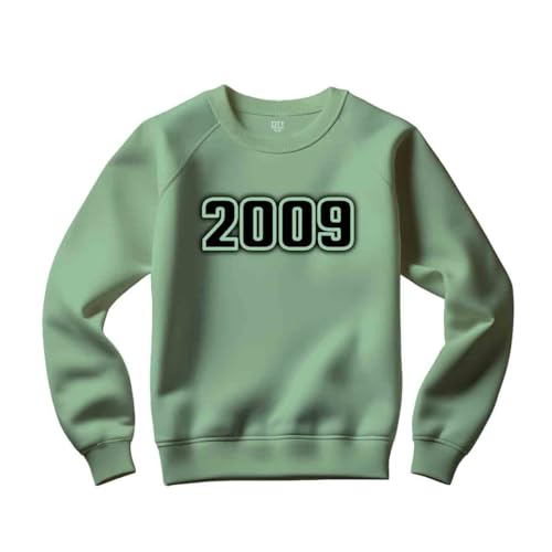 [CITY POSTERS PLUS] 2009 Year Unisex Sweatshirt (Mint Green, M)
