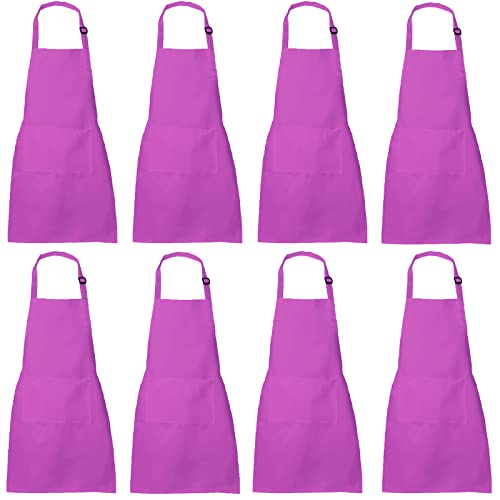 XIEJINJIA 8 Stück Kinder Schürze Verstellbar mit Taschen Koch Kind Lätzchen Kochen Backen Malen für Jungen und Mädchen Cover