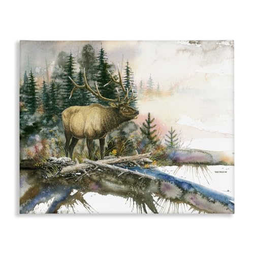 Stupell Industries Moose Woodland Nature, 16 x 20 Inch Canvas Wall Art