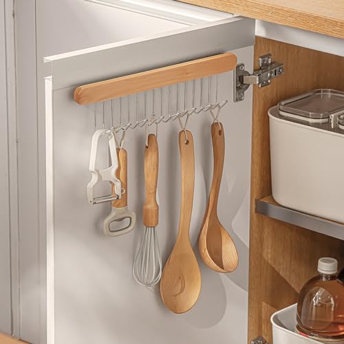 Pull Out Belt Rack for Closet, Sliding Hooks Hanger Rack for Bras Ties Tank Top Scarf Jewelry, Space Saving Organizr for Wardrobe Cabinet, Left & Right Side 8 Hooks Rail, 2 Pcs by MORNITE - Image 5