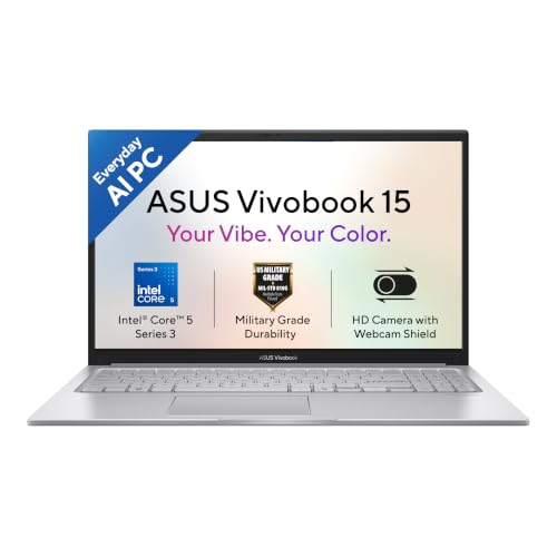 Image of ASUS Vivobook 15 (2026),Intel Core 5 320 (i5-14th Gen),Fingerprint Sensor,Intel iGPU,16GB /512GB,FHD,15.6 inch(39.6 cm),Windows 11,M365 Basic(1Y),Office 24,Cool Silver,1.7 Kg,X1504MA-BQ125WS, AI Laptop