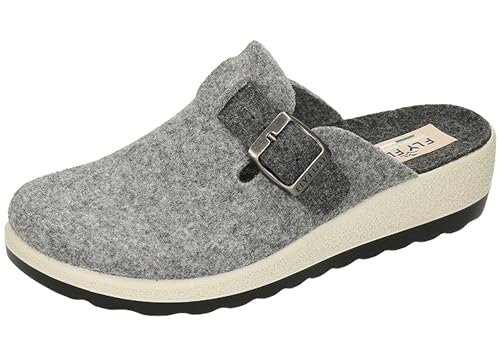 Fly Flot Zuecos para Mujer 330023, Talla:38 EU, Color:Gris