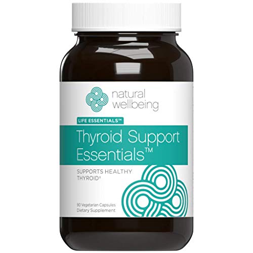 Natural Wellbeing - Thyroid Support Essentials - Nourishing and Restorative Support for Healthy Thyroid Function - Ashwagandha, Gotu Kola, Bacopa, Kelp, Bladderwrack - 90 Vegetarian Capsules