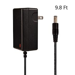 Alternative view of universal 9.8 ft 12v 1a power supply ac adapter for yamaha psr, ypg, ypt, dgx, dd, ez and p digital piano and portable keyboard series (pa130 psr-e403 and below ypt-400 and below, ez-200 and ez-ag)- Black