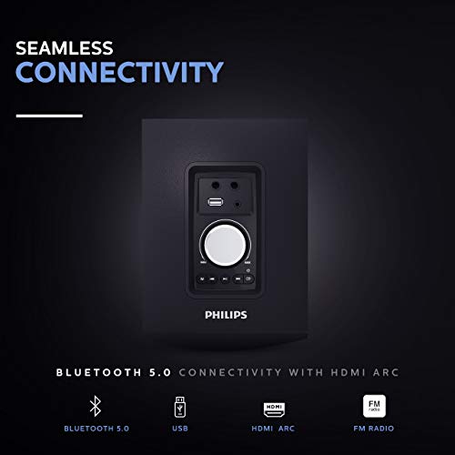 Image of PHILIPS Audio SPA1100 /94 100 Watt 2.0 Channel Wireless Bluetooth Tower Speaker (Black)