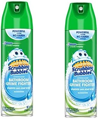 Scrubbing Bubbles. Bathroom Grime Fighter Aerosol, Rainshower, 20 Ounces - Pack of 2