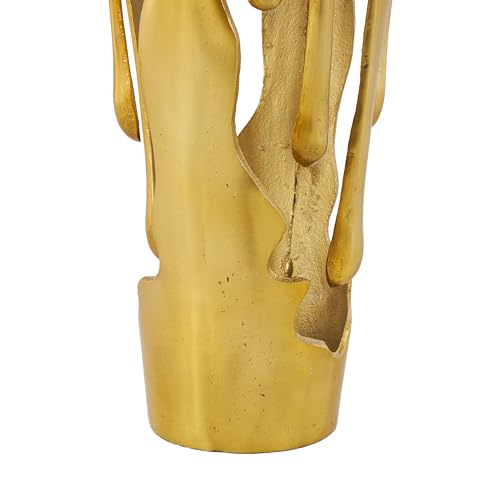 Image of Deco 79 Aluminum Metal Abstract Vase, Vase 8 inch x 8 inch x 19 inch, Gold