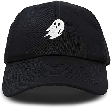 DALIX Ghost Embroidery Dad Hat Baseball Cap Cute Halloween in Black