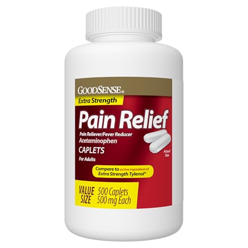 GoodSense Extra Strength Pain Relief, Acetaminophen Caplets, 500 mg, 500 Count