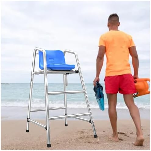 Lifeguard Chair-Observation Chair for Swimming Pools and Water Parks, Stainless Steel with Umbrella Hole,（Size_Name,1.2m/47.2inch H）