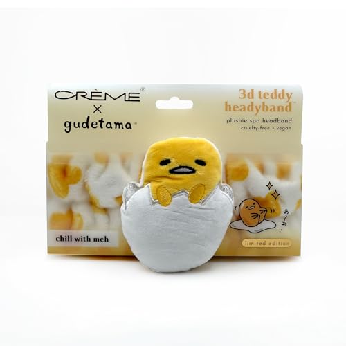The Crème Shop x Gudetama Chill With Meh 3D Teddy Headyband | Spa Headband | Headband for Washing Face | Skincare Headbands | Soft & Fluffy Headbands for Women