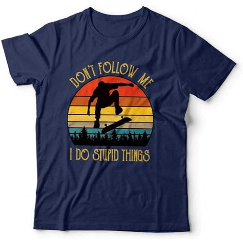 Short Sleeve?Skateboarding Don't Follow Me Men Tshirt Unisex - Extreme Sport, Skate, Funny?Shirt Top SweaMEN Tshirt Size XXL Black