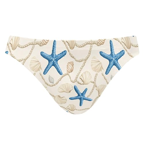 S Husky Blue Starfish Shell Swim Briefs for Men Bikini Swimwear Boys Short XXL B0404879