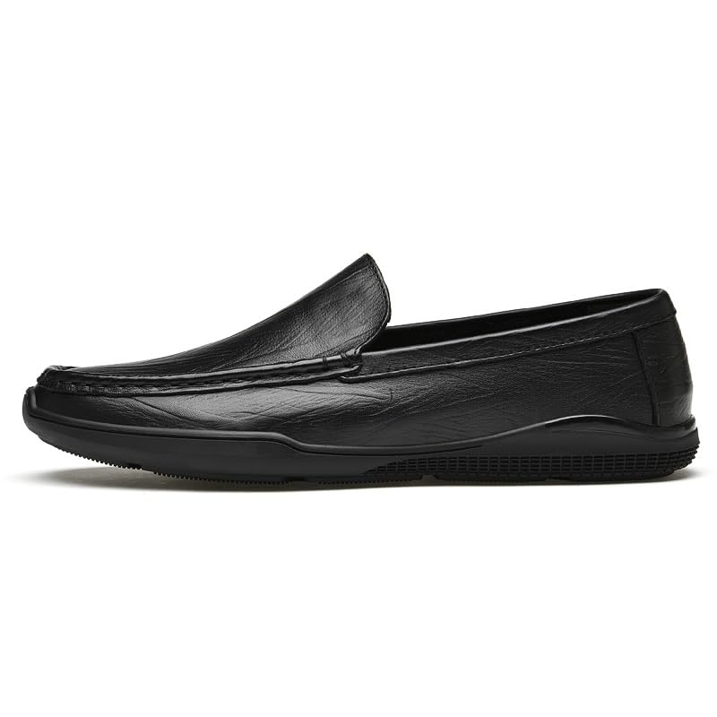 Men's Loafers Shoes Solid Color Round Toe Vegan Leather Loafer Shoes Slip Resistant Comfortable Anti-Slip Walking Slip-ons3