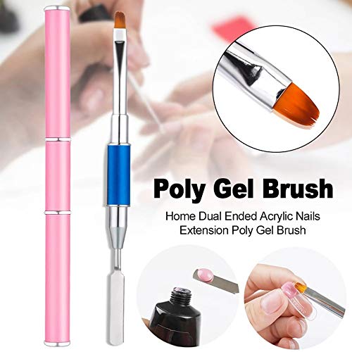 Hanyousheng 2PCS Acryl UV Gel Dual-Ended Polygel Pinsel, 2-in-1-Designs Polygel-Pinsel und Picker, Edelstahl-Gel… – Bild 7