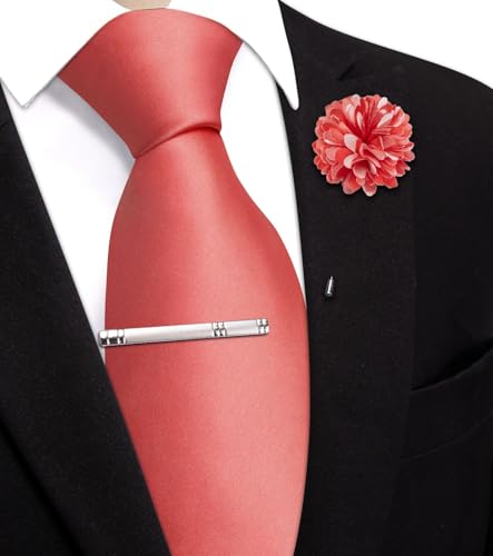 Image of Hi-Tie Men's Extra Long Solid Satin Tie Set 63 Inch /70 Inch Formal Necktie