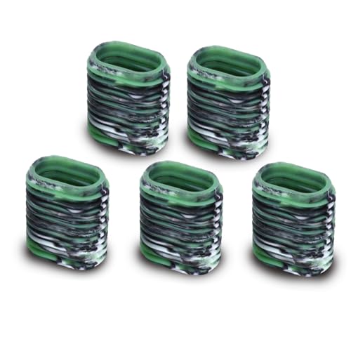 Fishing Reel Grip, 5 pcs Non-Slip Rubber Universal Casting Spinning Fishing Rod Sleeve Baitcaster Knob Covers Fishing Reel Handle Grip(Green)