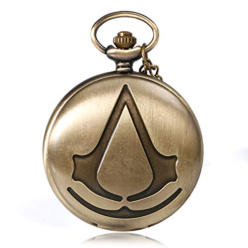 Reloj de Bolsillo Retro Assassin'S Creed Sci-Fi de Bronce analógico de Cuarzo para Hombre Regalo para Amante Cover
