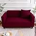 Elastyczny Oddychający pokrowiec na sofę Polar Tkanina pokrowce na kanapę Jednolity kolor żakard pokrowiec na sofę All-Include Anti-Pet Zmywalny -Bordo-1 osobowa (90-140cm)