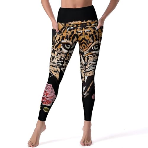 Legging de sport yoga taille haute femmes pantalon fitness gym jogging imprimé S