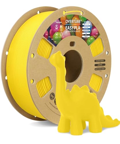 Image of OVERTURE Easy PLA 1.75mm 3D Printer Filament, 1kg PLA Cardboard Spool (2.2lbs), Dimensional Accuracy + /- 0.02mm, Fit Most FDM Printer (Easy Yellow)