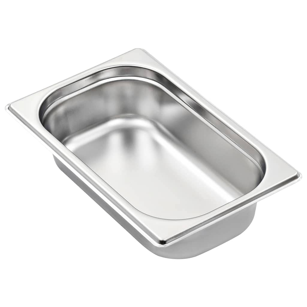 Depósito Gastronorm GN 1/4 de acero inoxidable 265 x 162 x 65 mm 1,8 litros de volumen 8 unidades recipientes apilables para calentador de alimentos Bain-Marie Chafing-Dish Buffet Catering