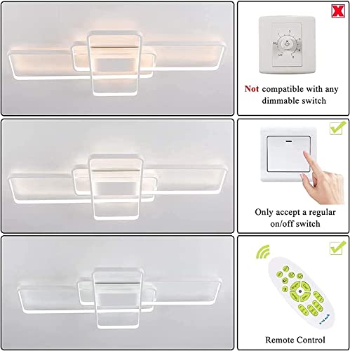 Lámpara LED de techo regulable blanca de 80cm con mando a distancia para comedor 5