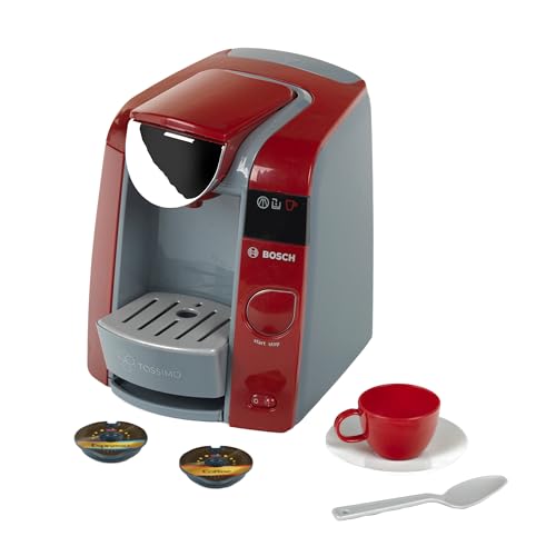 Theo Klein 9231 Caffettiera Happy Tassimo Bosch | con Suono, Opzione riempimento Acqua e Funzione erogazione Acqua | Dimensioni: 20 cm x 16 cm x 20 cm | Giocattoli per Bambini dai 3 Anni in su