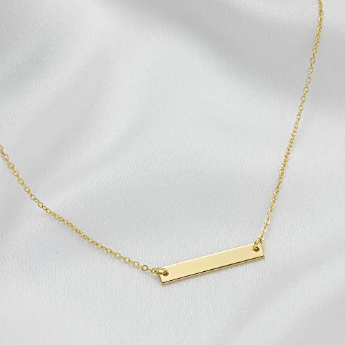 Itianxi Gold Dainty Bar Necklace For Women,14K Gold Plated Cute Tiny Horziontal/Balance Necklace,Delicate Fashion Necklace #TOP3