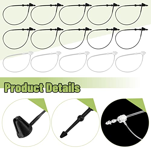 Bignc 2000 Pcs Plastic Fastener Hang Tag Snap Lock 3" Pin Loop for Retail Store Clothing(Clear and Black)