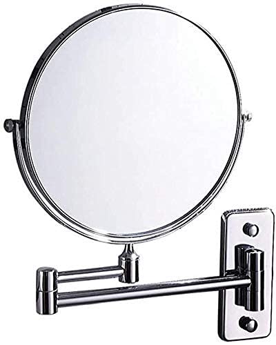 8-Inch Bathroom Vanity Mirror All-Copper Mirror Folding Double-Sided Telescopic Mirror Bathroom 3 Times Magnifying Mirror