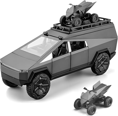 Image of Invite Enterprise 1:24 Tesla Cybertruck Camping RV Diecast Metal Pull Back Car with 6 Openable Doors with Sound and Light Toy Decoration car Best Gift Toys for Kids 【Colors as Per Stock】