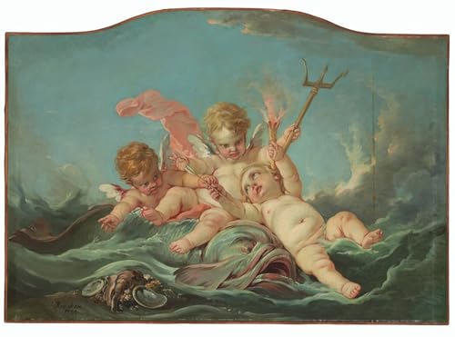 Cuadro clásico impreso en lienzo con la obra Una alegoría del agua de François Boucher 60x90